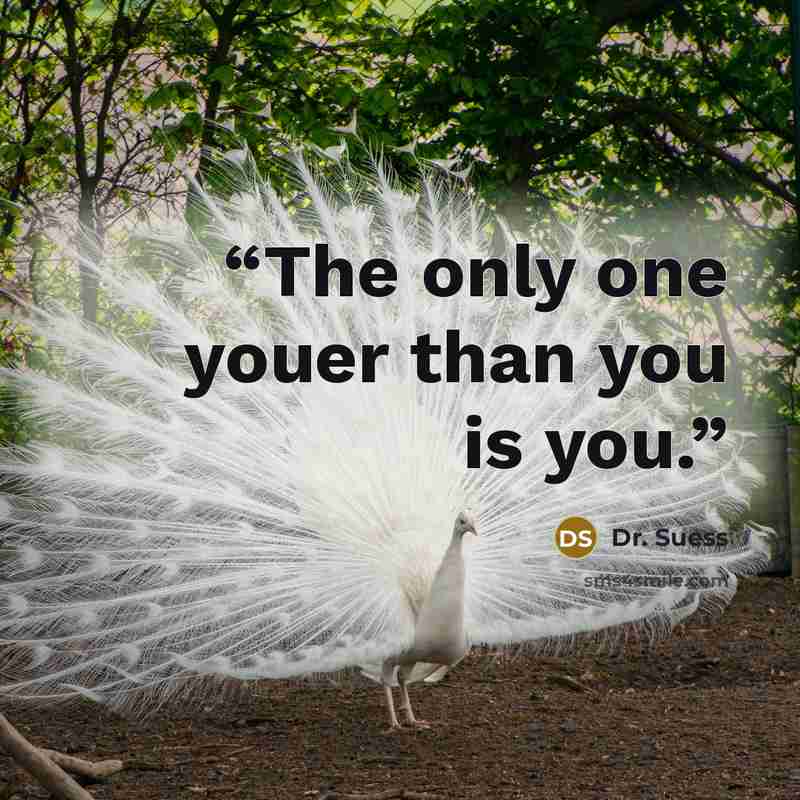 “The only one youer than you is you.” quote by Dr. Suess