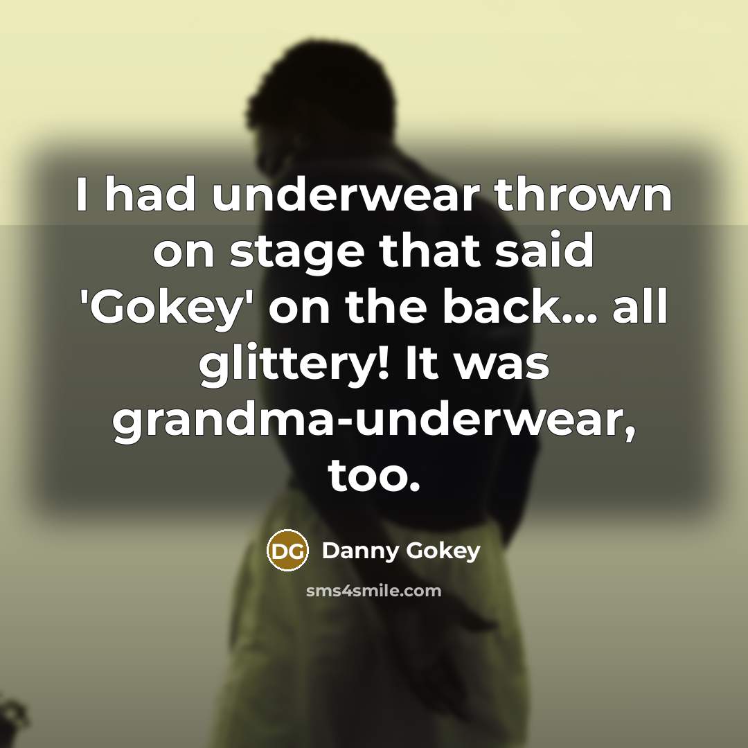 “I had underwear thrown on stage that said 'Gokey' on the back... all glittery! It was grandma-underwear, too.” quote by Danny Gokey