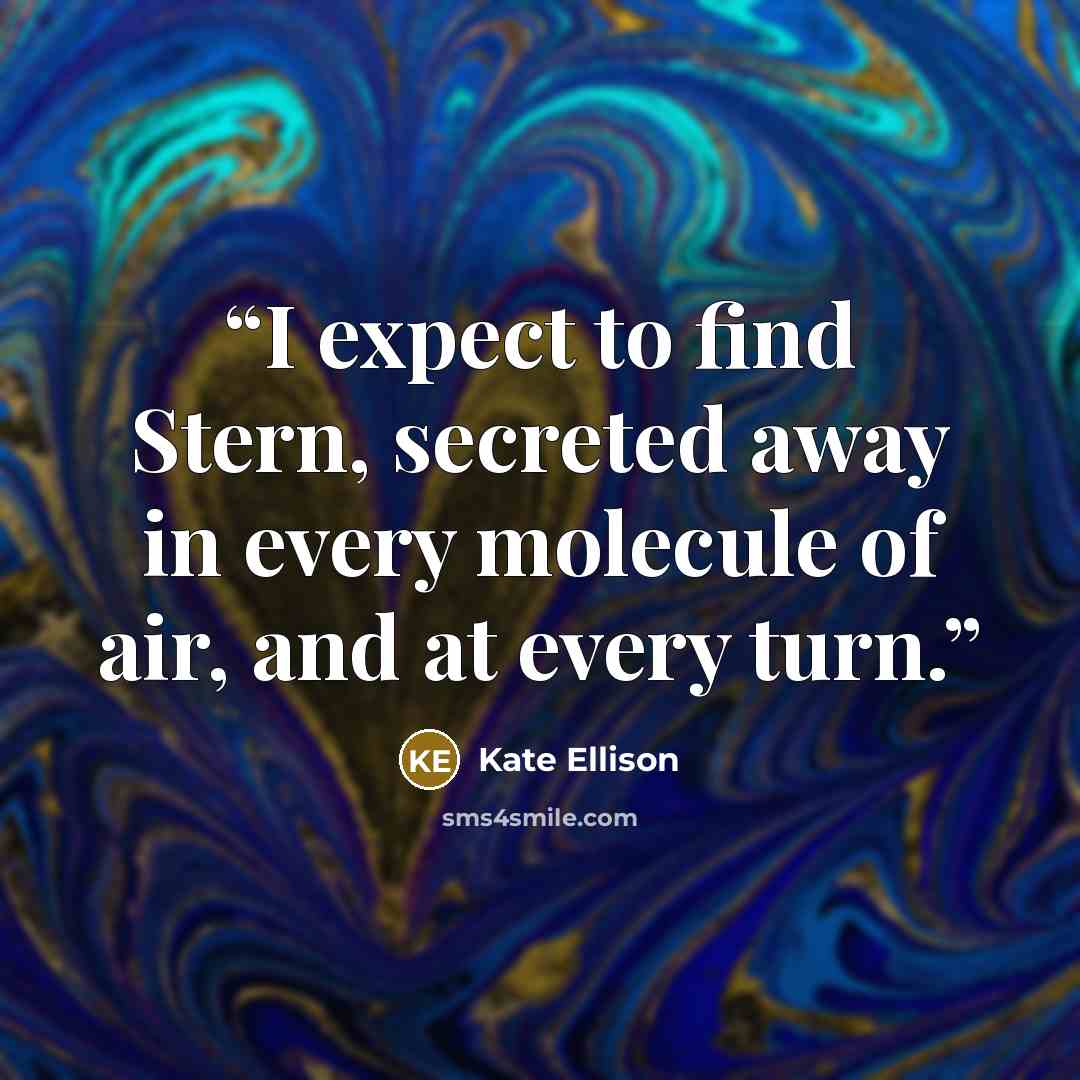 “I expect to find Stern, secreted away in every molecule of air, and at every turn.” quote by Kate Ellison