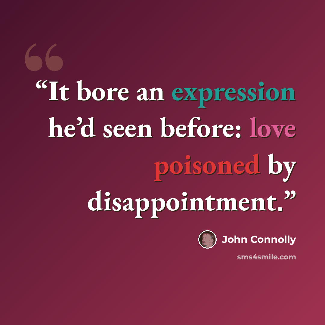“It bore an expression he’d seen before: love poisoned by disappointment.” quote by John Connolly