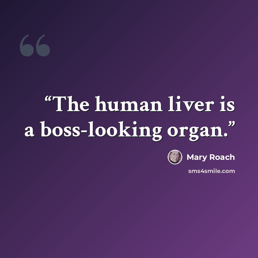 “The human liver is a boss-looking organ.” quote by Mary Roach