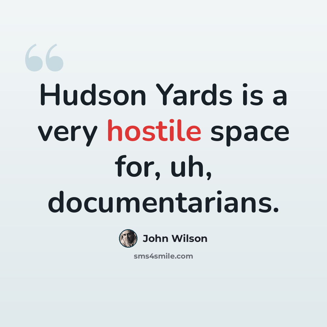 “Hudson Yards is a very hostile space for, uh, documentarians.” quote by John Wilson