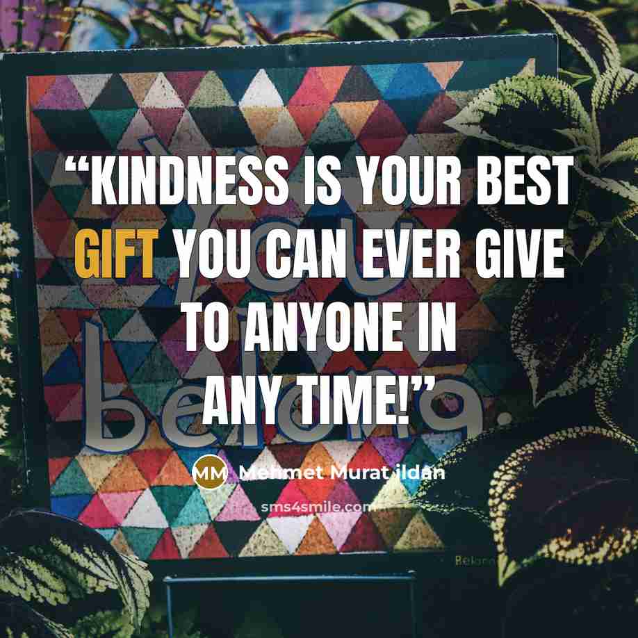 “Kindness is your best gift you can ever give to anyone in any time!” quote by Mehmet Murat ildan