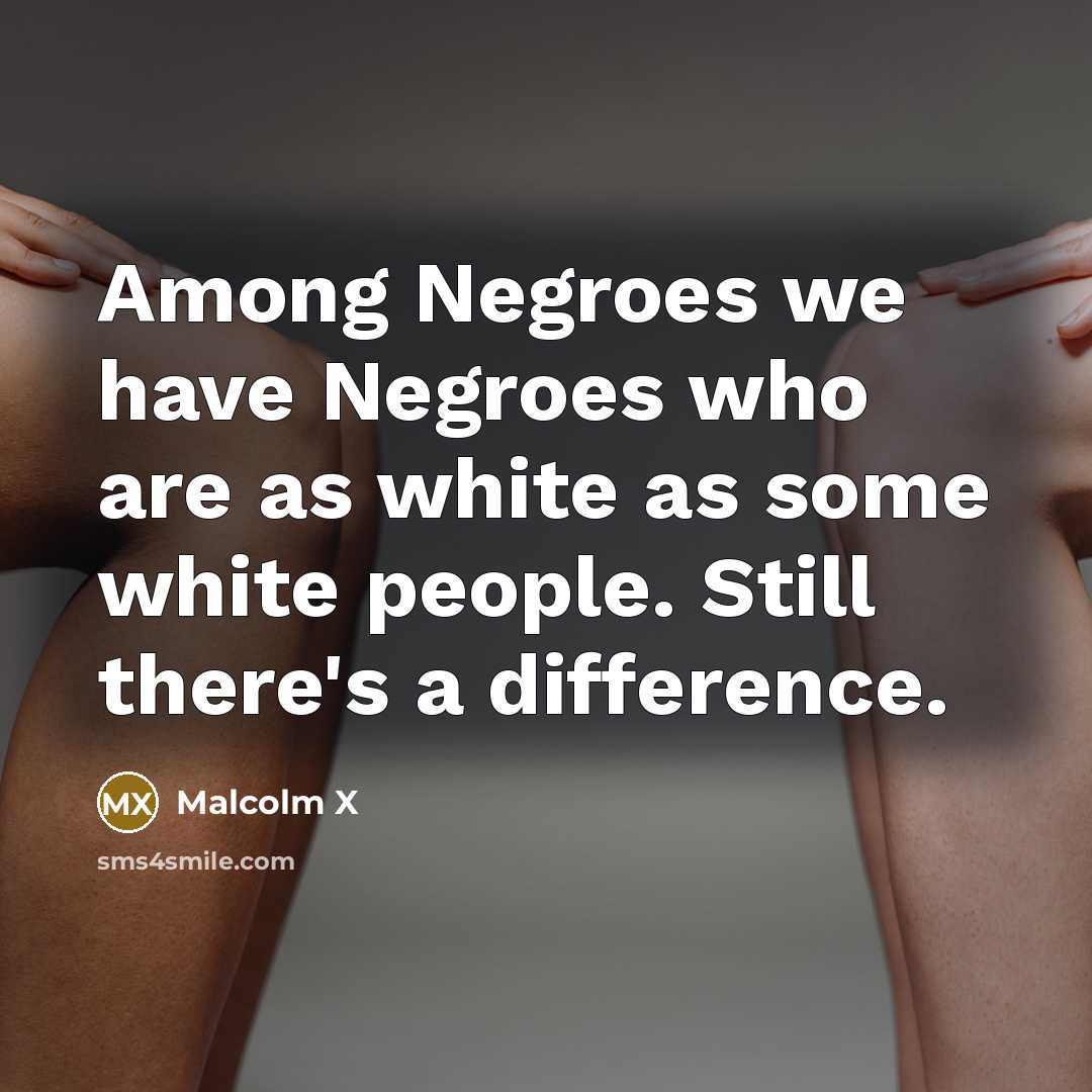 “Among Negroes we have Negroes who are as white as some white people. Still there's a difference.” quote by Malcolm X