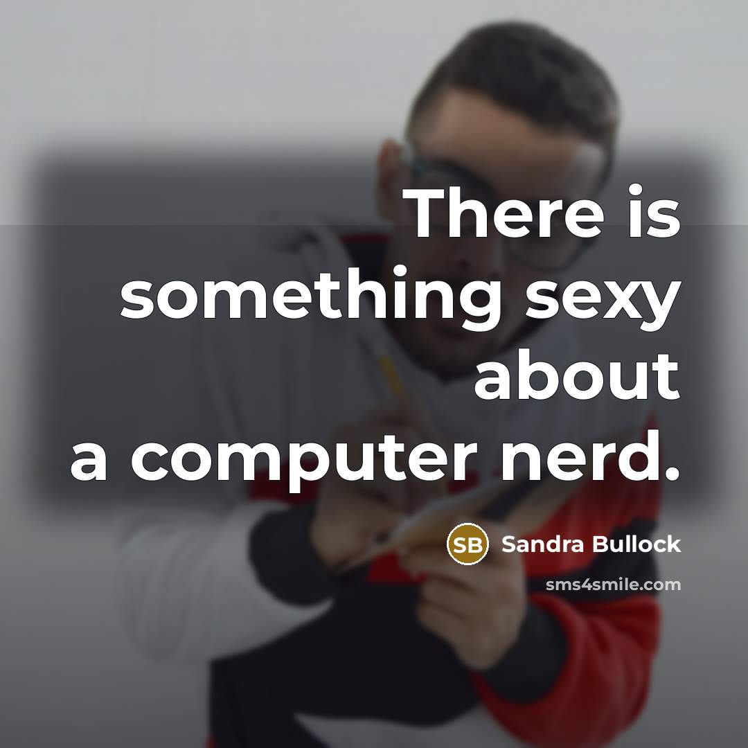 “There is something sexy about a computer nerd.” quote by Sandra Bullock