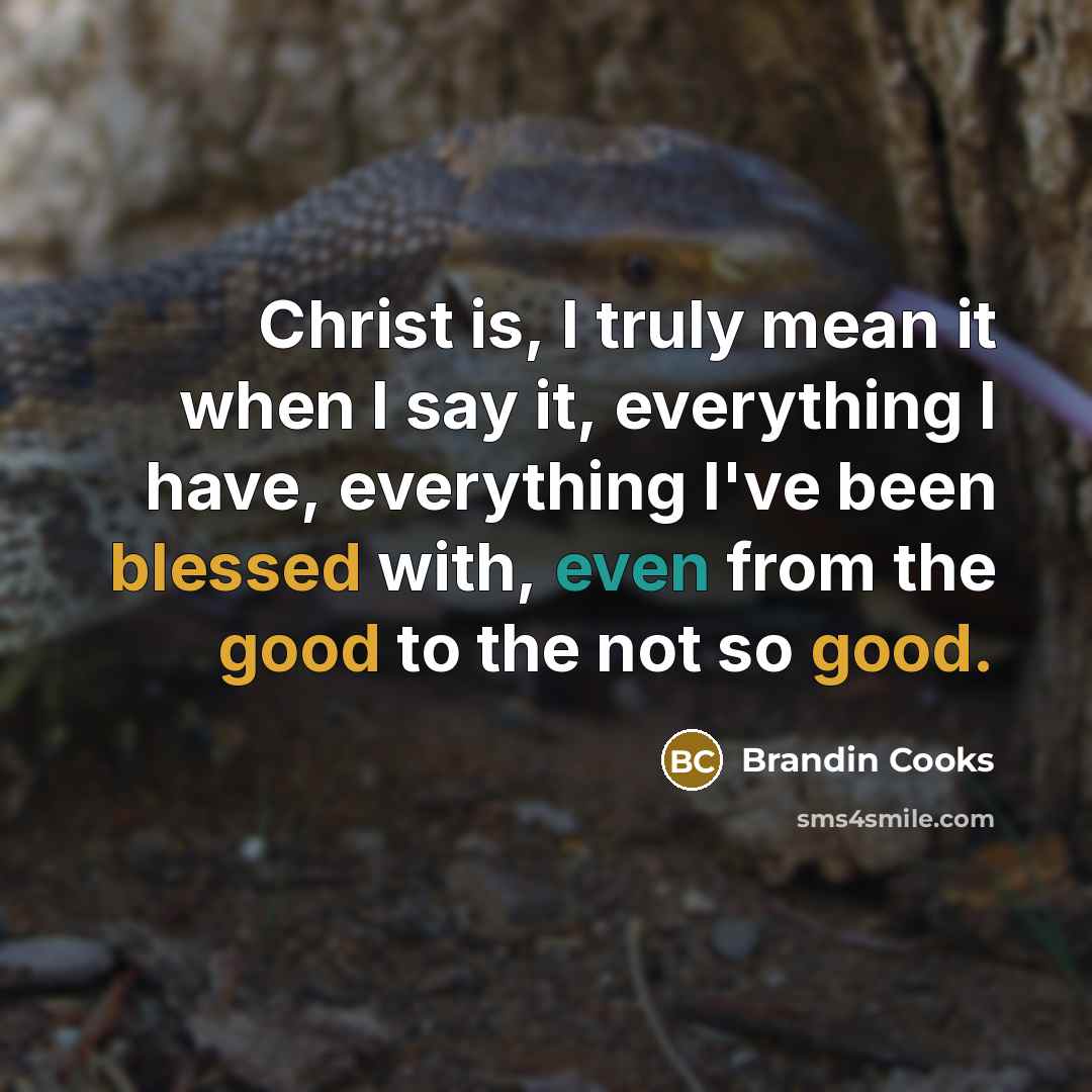 “Christ is, I truly mean it when I say it, everything I have, everything I've been blessed with, even from the good to the not so good.” quote by Brandin Cooks
