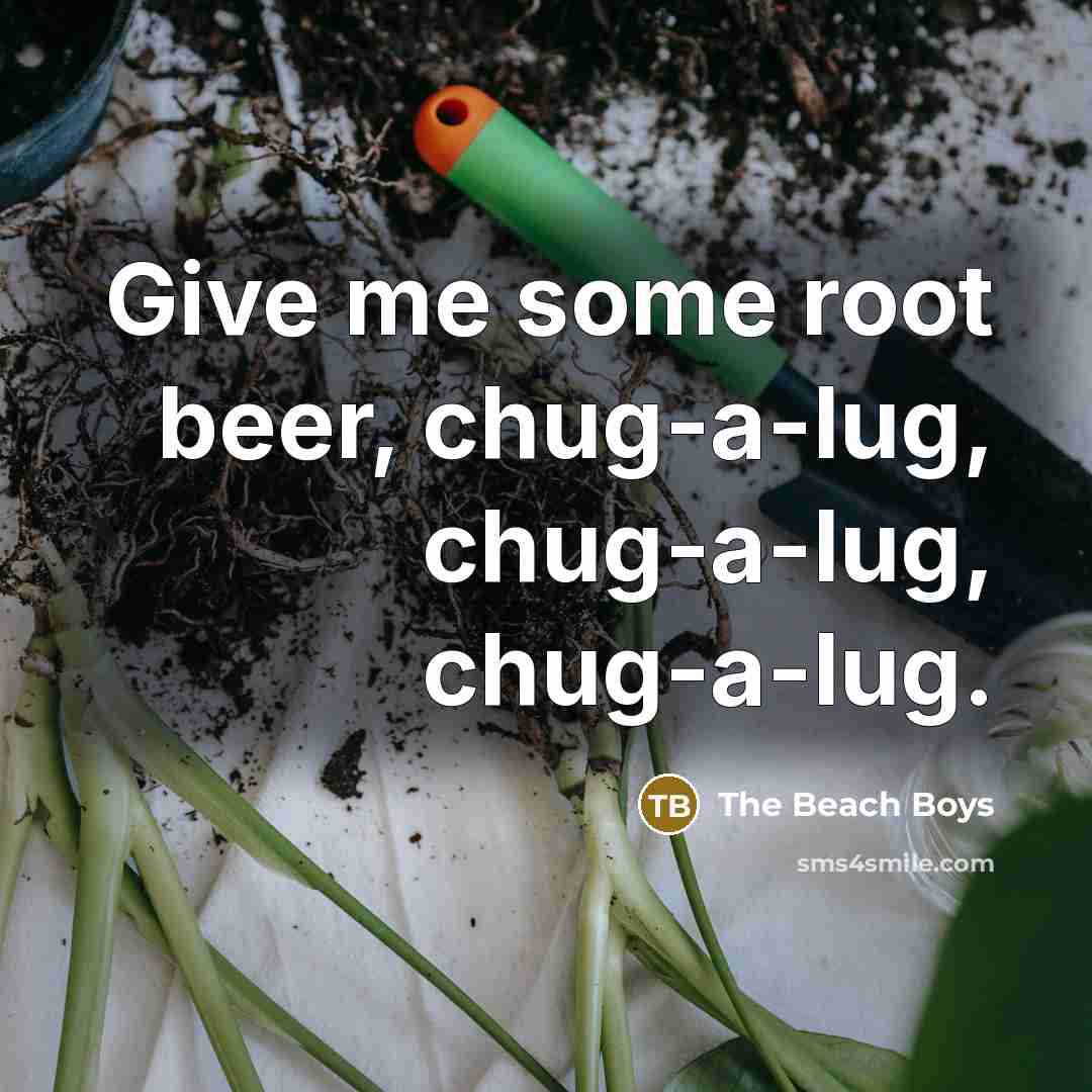 “Give me some root beer, chug-a-lug, chug-a-lug, chug-a-lug.” quote by The Beach Boys