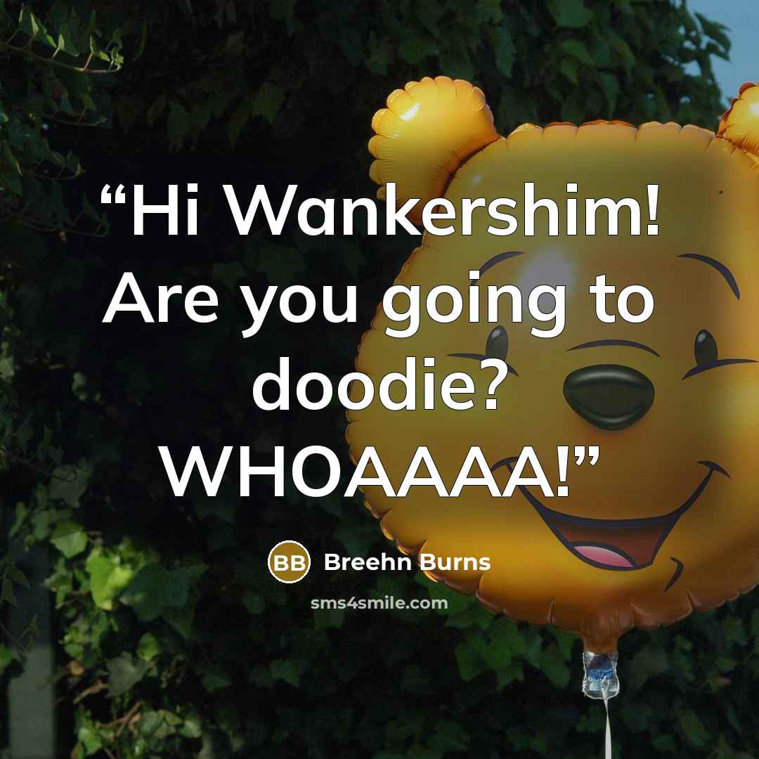 “Hi Wankershim! Are you going to doodie? WHOAAAA!” quote by Breehn Burns