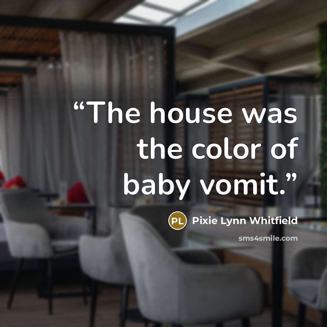 “The house was the color of baby vomit.” quote by Pixie Lynn Whitfield
