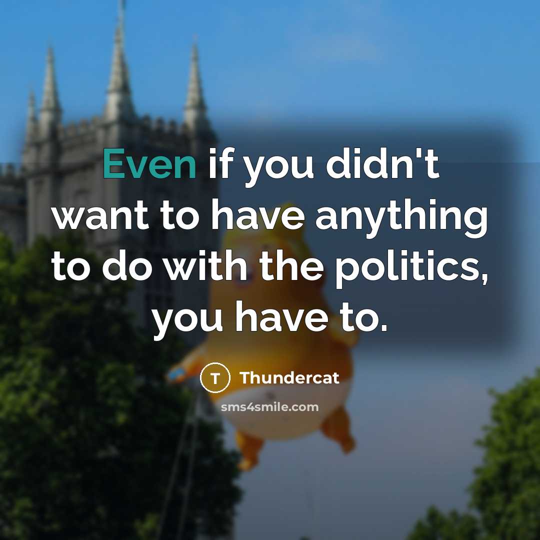 “Even if you didn't want to have anything to do with the politics, you have to.” quote by Thundercat