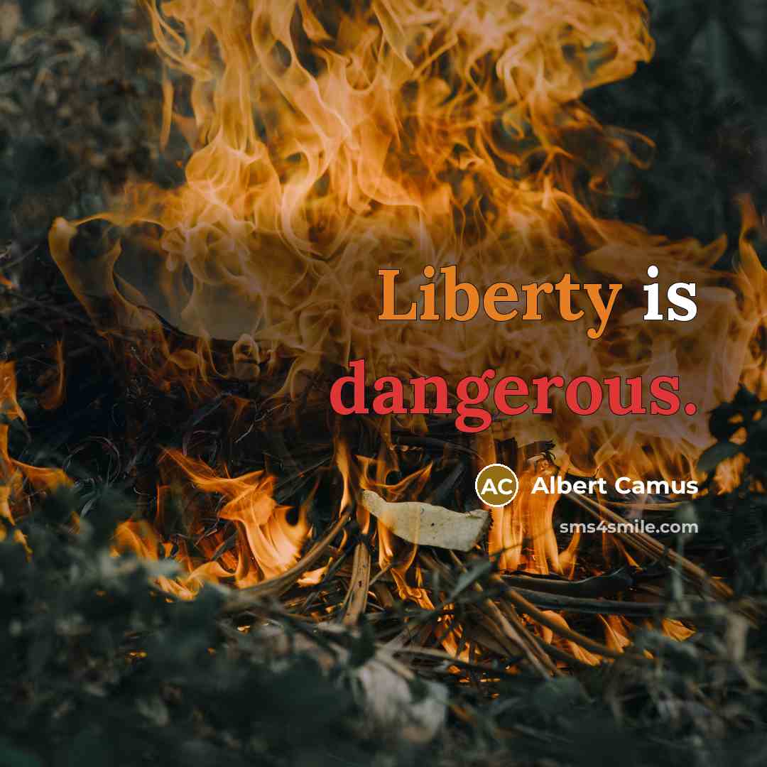 “Liberty is dangerous.” quote by Albert Camus