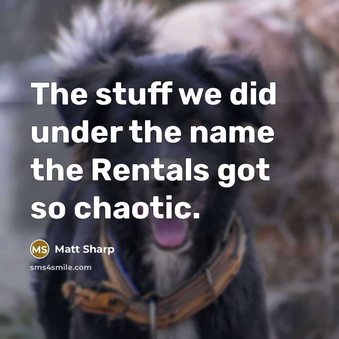 “The stuff we did under the name the Rentals got so chaotic.” quote by Matt Sharp