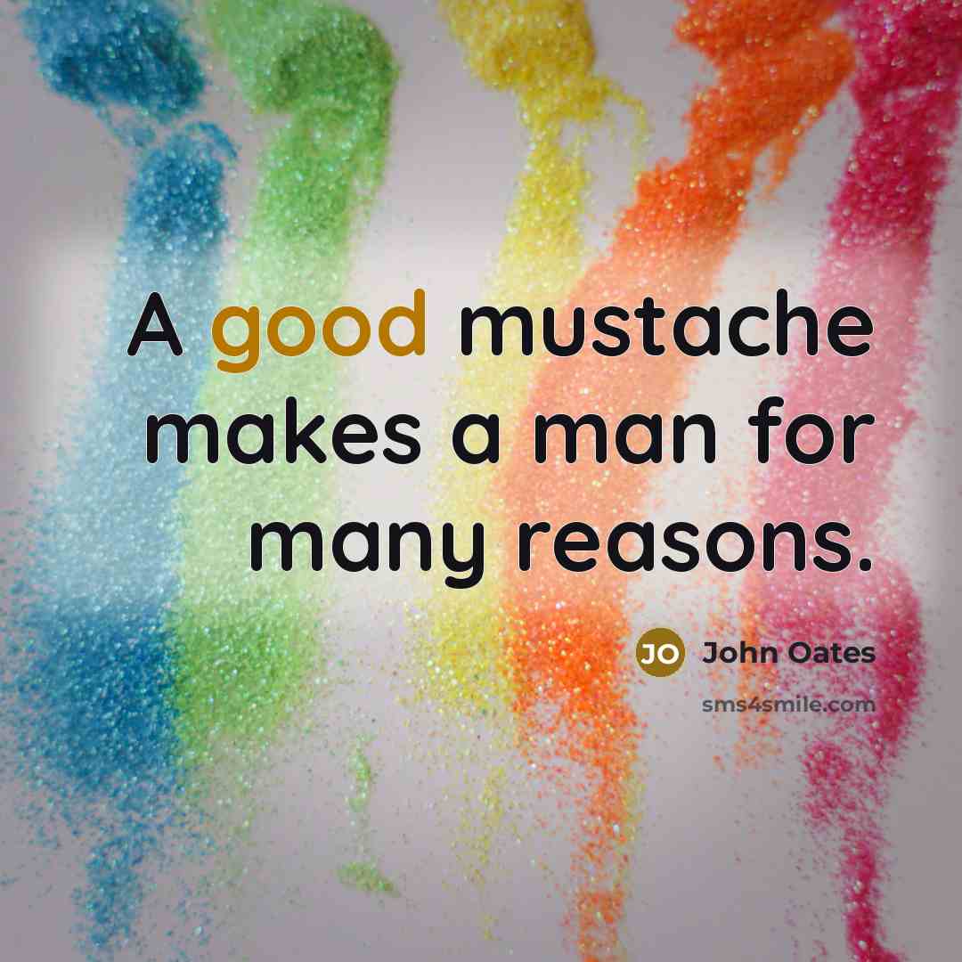 “A good mustache makes a man for many reasons.” quote by John Oates