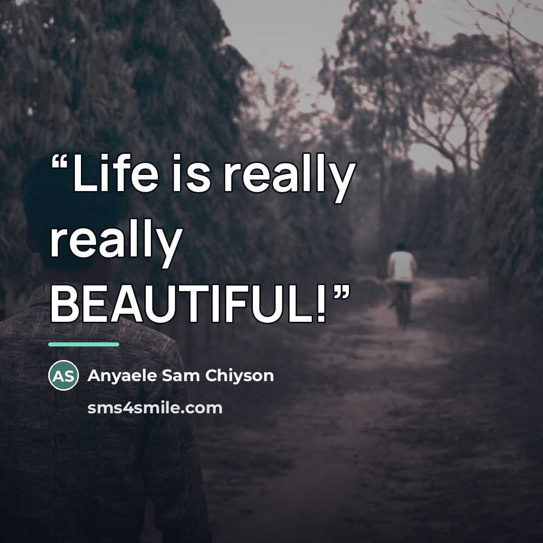 “Life is really really BEAUTIFUL!” quote by Anyaele Sam Chiyson