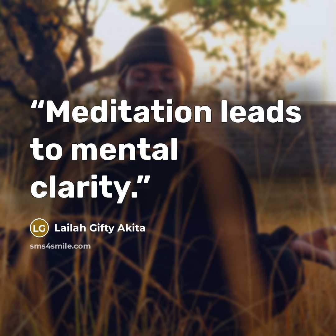 “Meditation leads to mental clarity.” quote by Lailah Gifty Akita