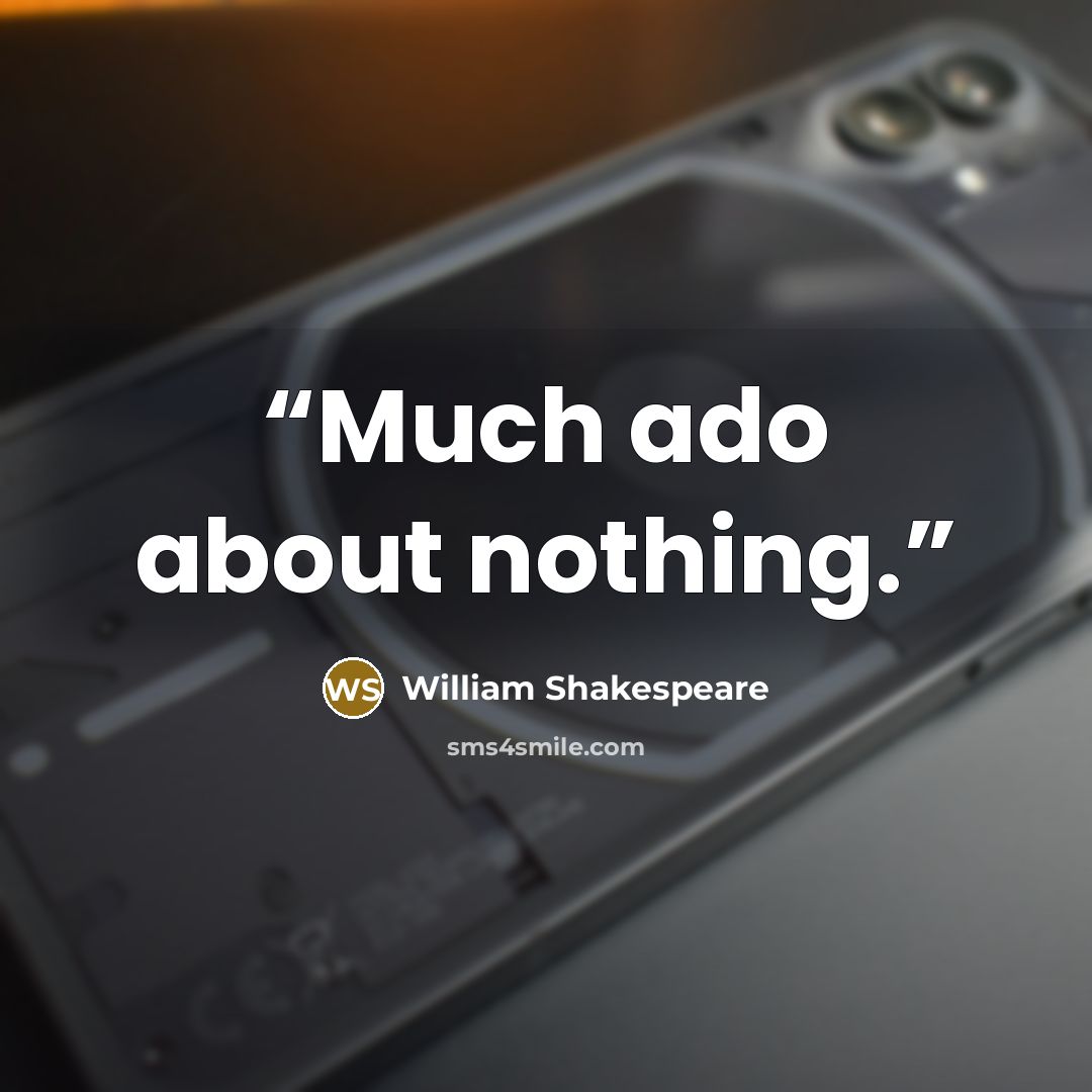 “Much ado about nothing.” quote by William Shakespeare