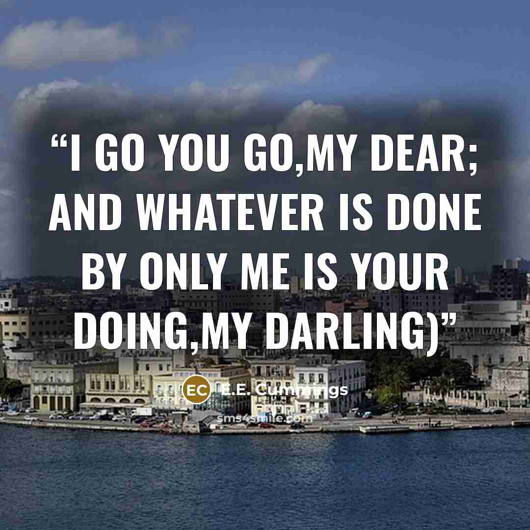 “i go you go,my dear; and whatever is done by only me is your doing,my darling)” quote by E.E. Cummings