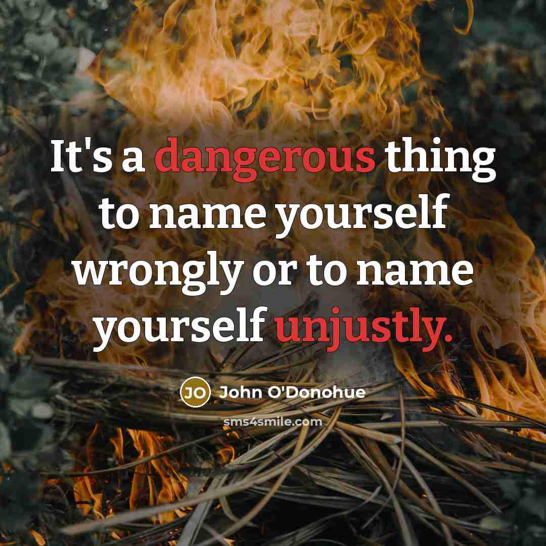 “It's a dangerous thing to name yourself wrongly or to name yourself unjustly.” quote by John O'Donohue