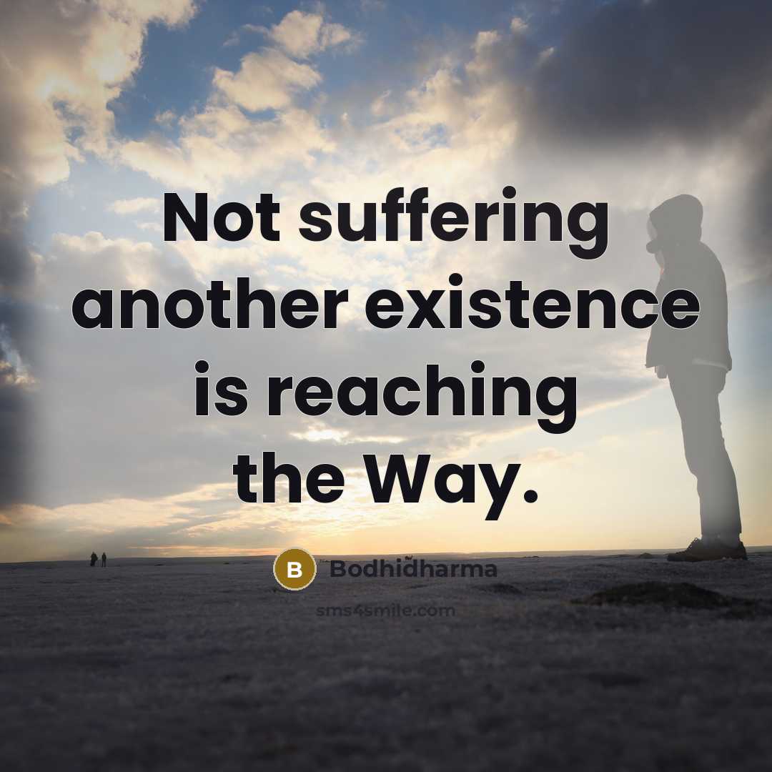 “Not suffering another existence is reaching the Way.” quote by Bodhidharma