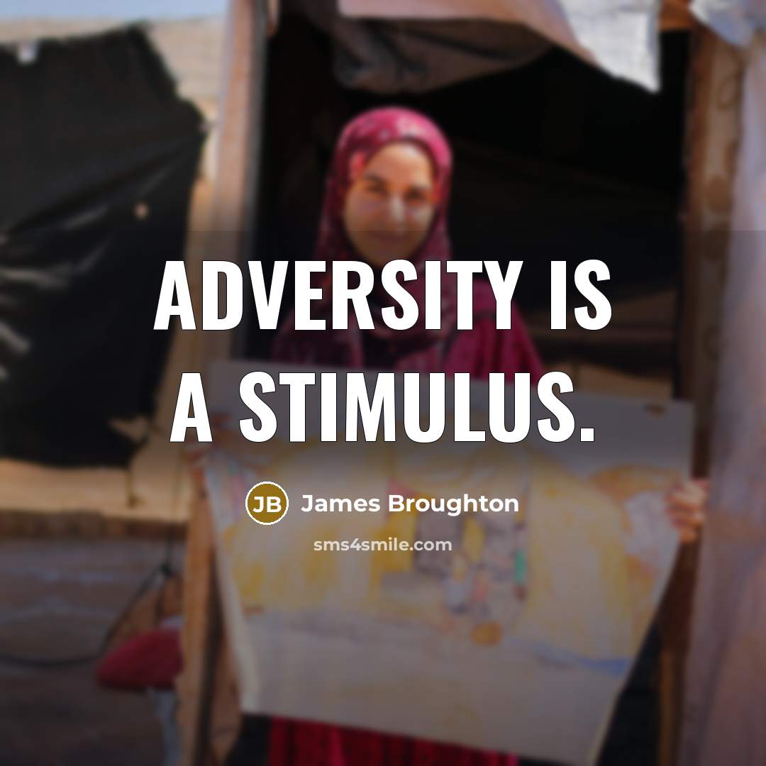 “Adversity is a stimulus.” quote by James Broughton