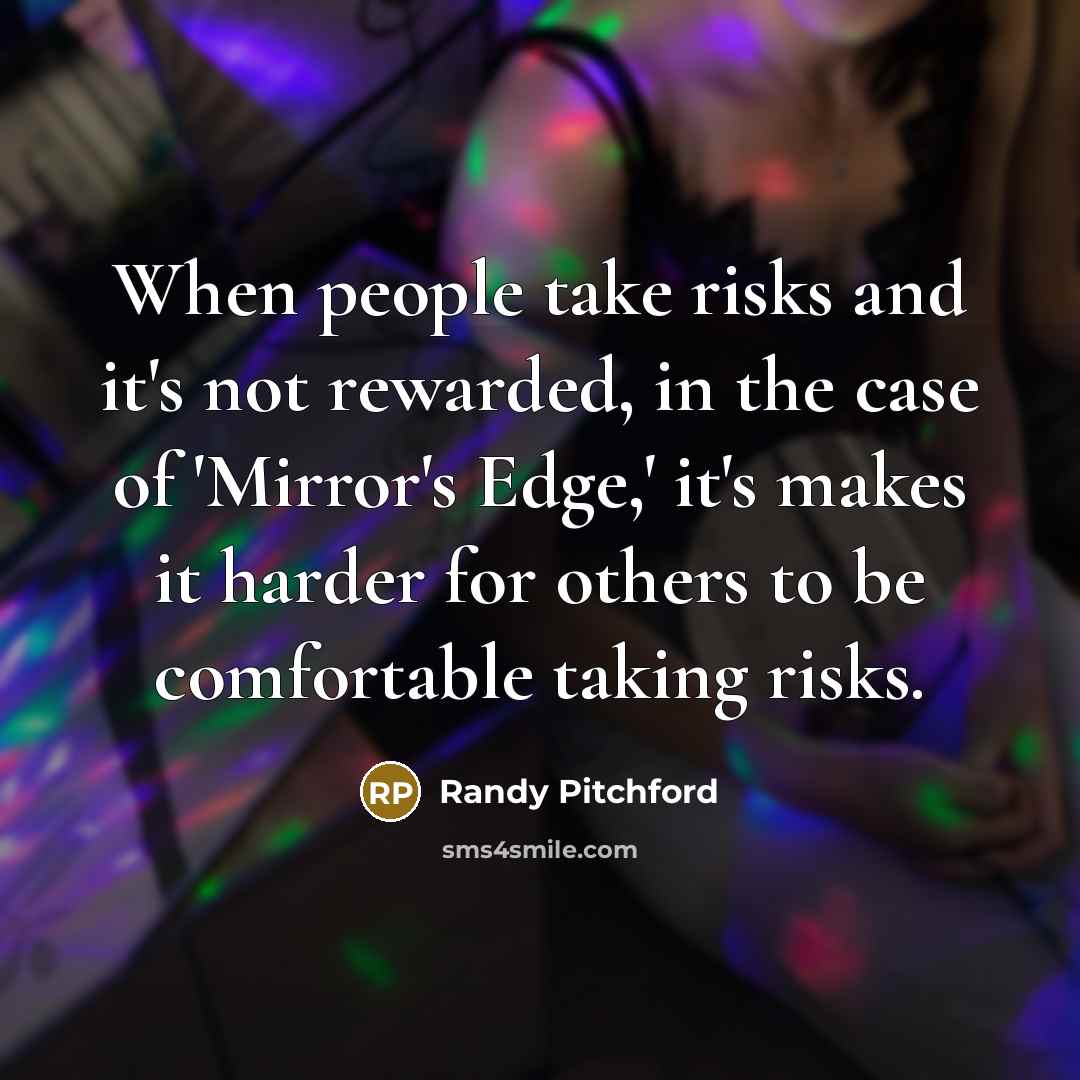 “When people take risks and it's not rewarded, in the case of 'Mirror's Edge,' it's makes it harder for others to be comfortable taking risks.” quote by Randy Pitchford