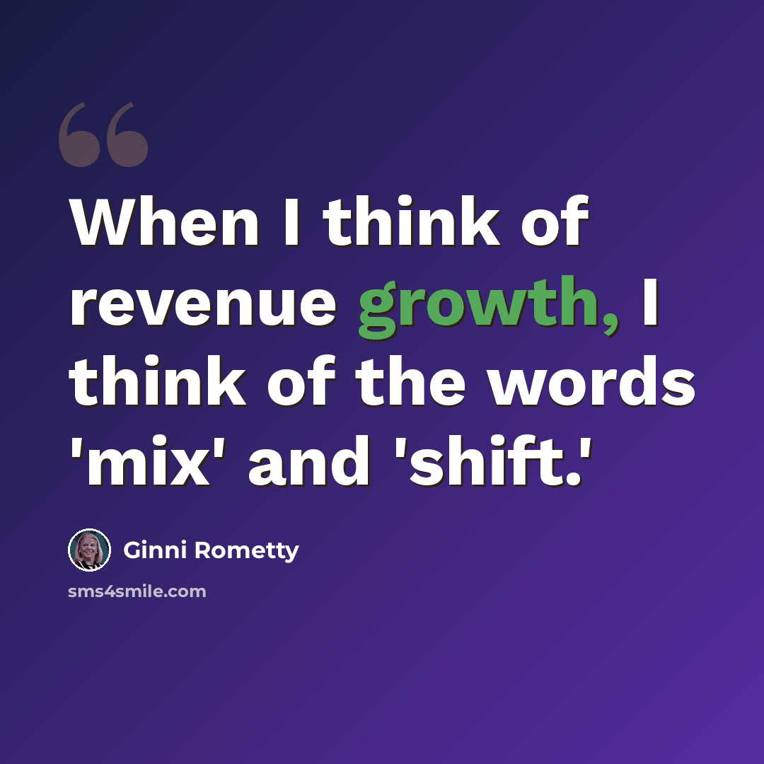 “When I think of revenue growth, I think of the words 'mix' and 'shift.'” quote by Ginni Rometty