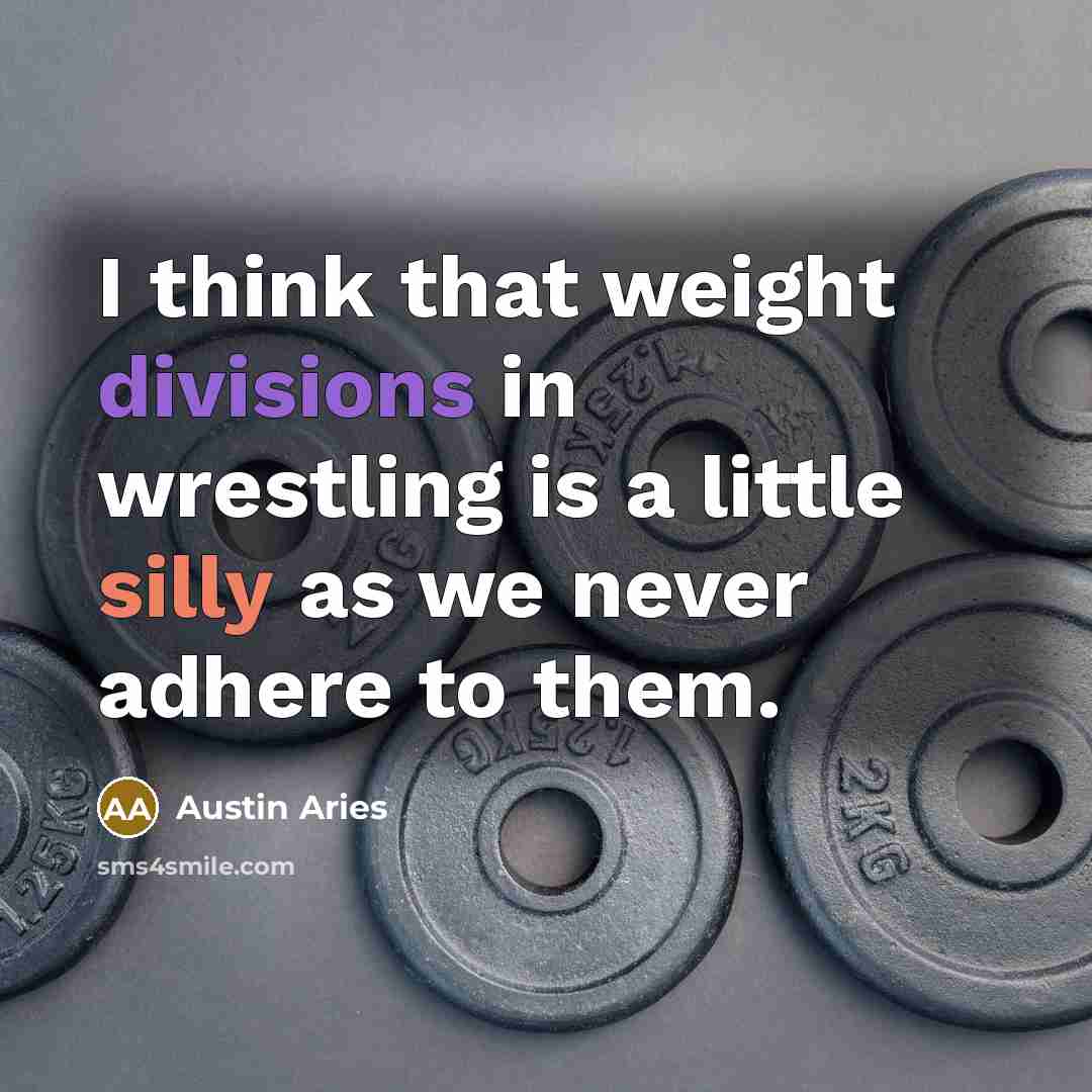 “I think that weight divisions in wrestling is a little silly as we never adhere to them.” quote by Austin Aries