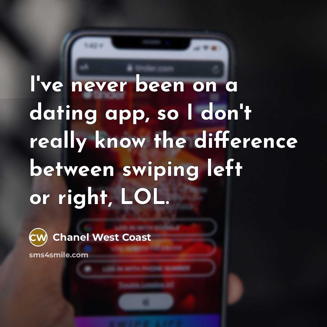 “I've never been on a dating app, so I don't really know the difference between swiping left or right, LOL.” quote by Chanel West Coast