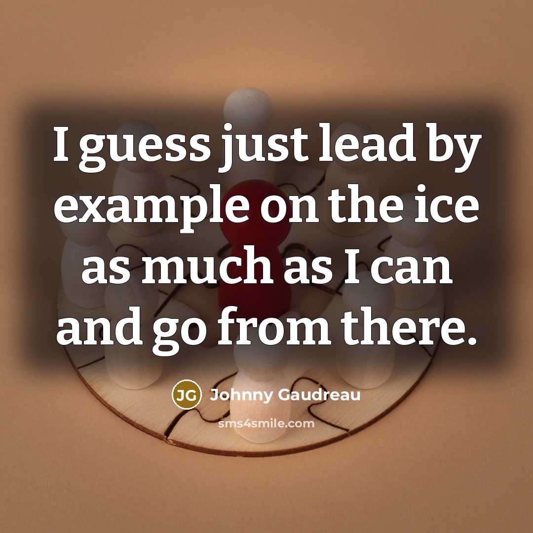 “I guess just lead by example on the ice as much as I can and go from there.” quote by Johnny Gaudreau