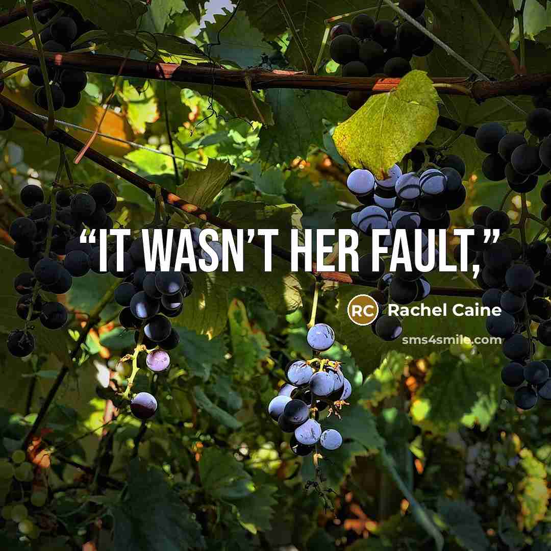 “It wasn’t her fault,” quote by Rachel Caine