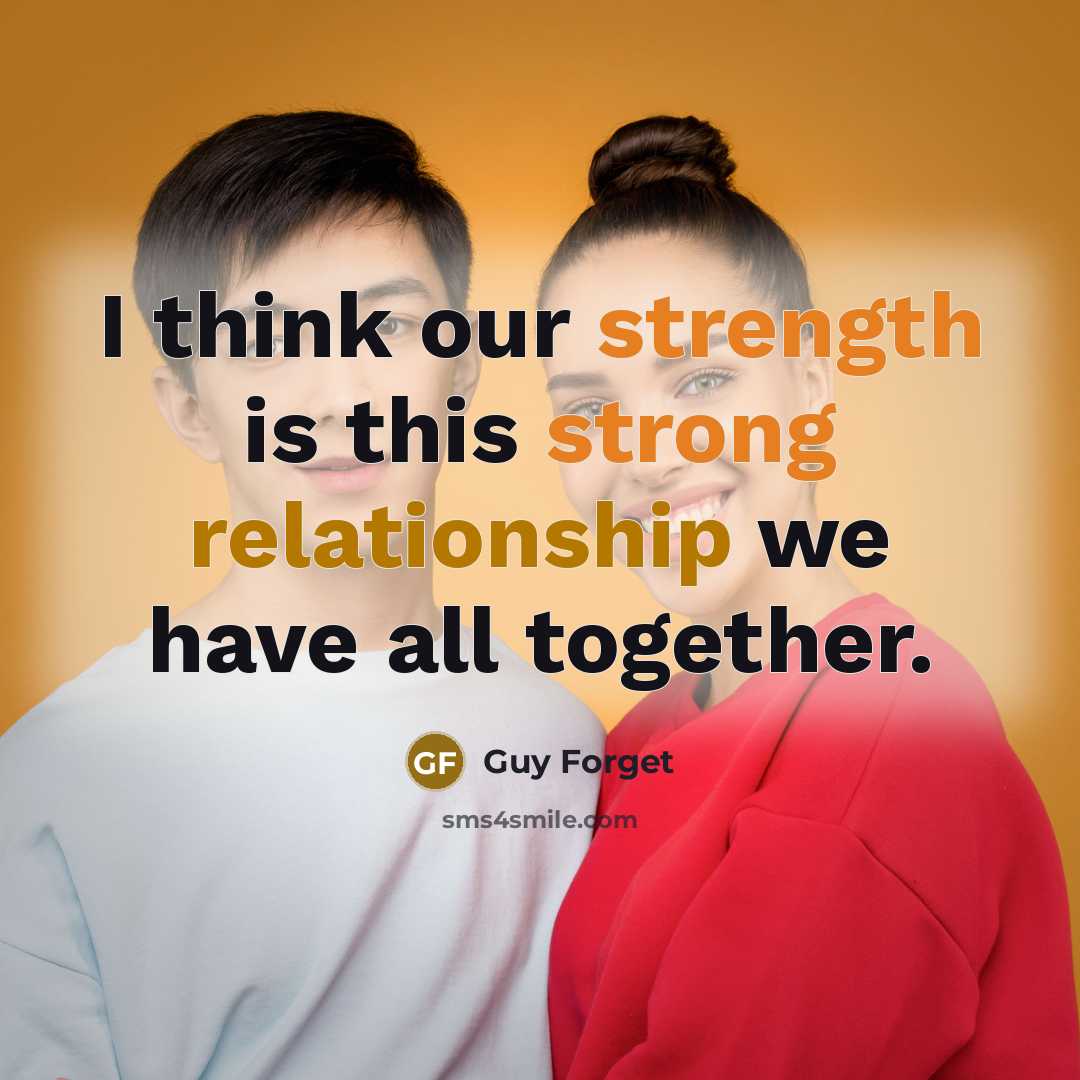 “I think our strength is this strong relationship we have all together.” quote by Guy Forget