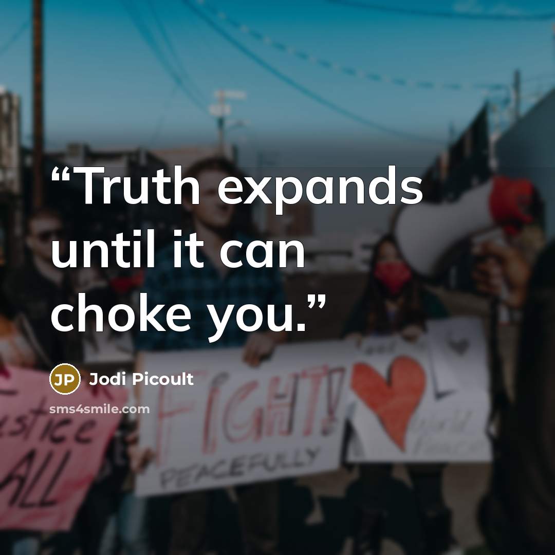 “Truth expands until it can choke you.” quote by Jodi Picoult