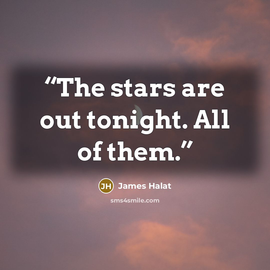 “The stars are out tonight. All of them.” quote by James Halat