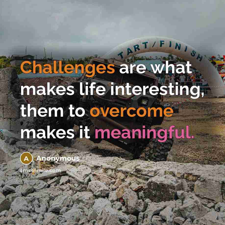 “Challenges are what makes life interesting, them to overcome makes it meaningful.” quote by Anonymous