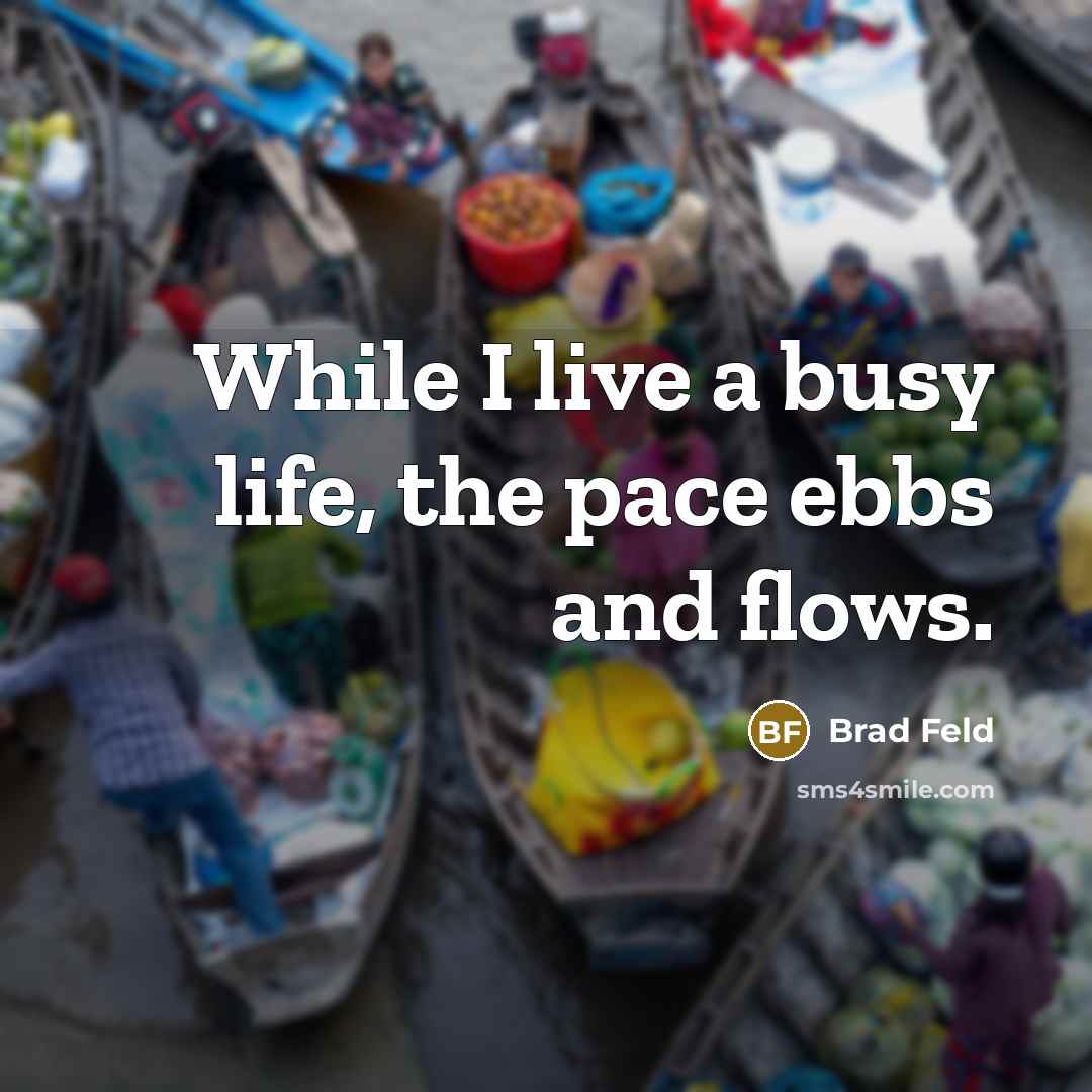 “While I live a busy life, the pace ebbs and flows.” quote by Brad Feld
