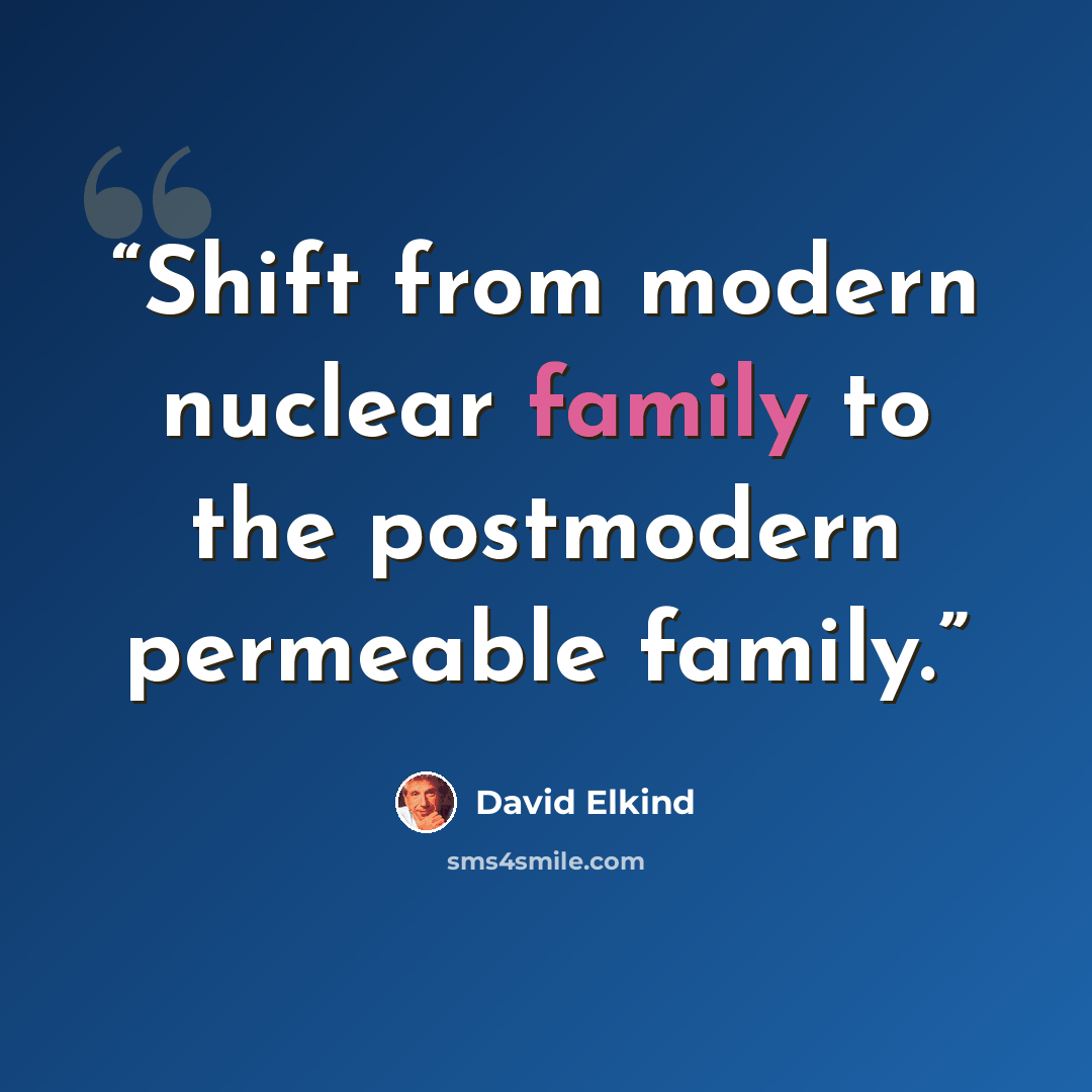 “Shift from modern nuclear family to the postmodern permeable family.” quote by David Elkind