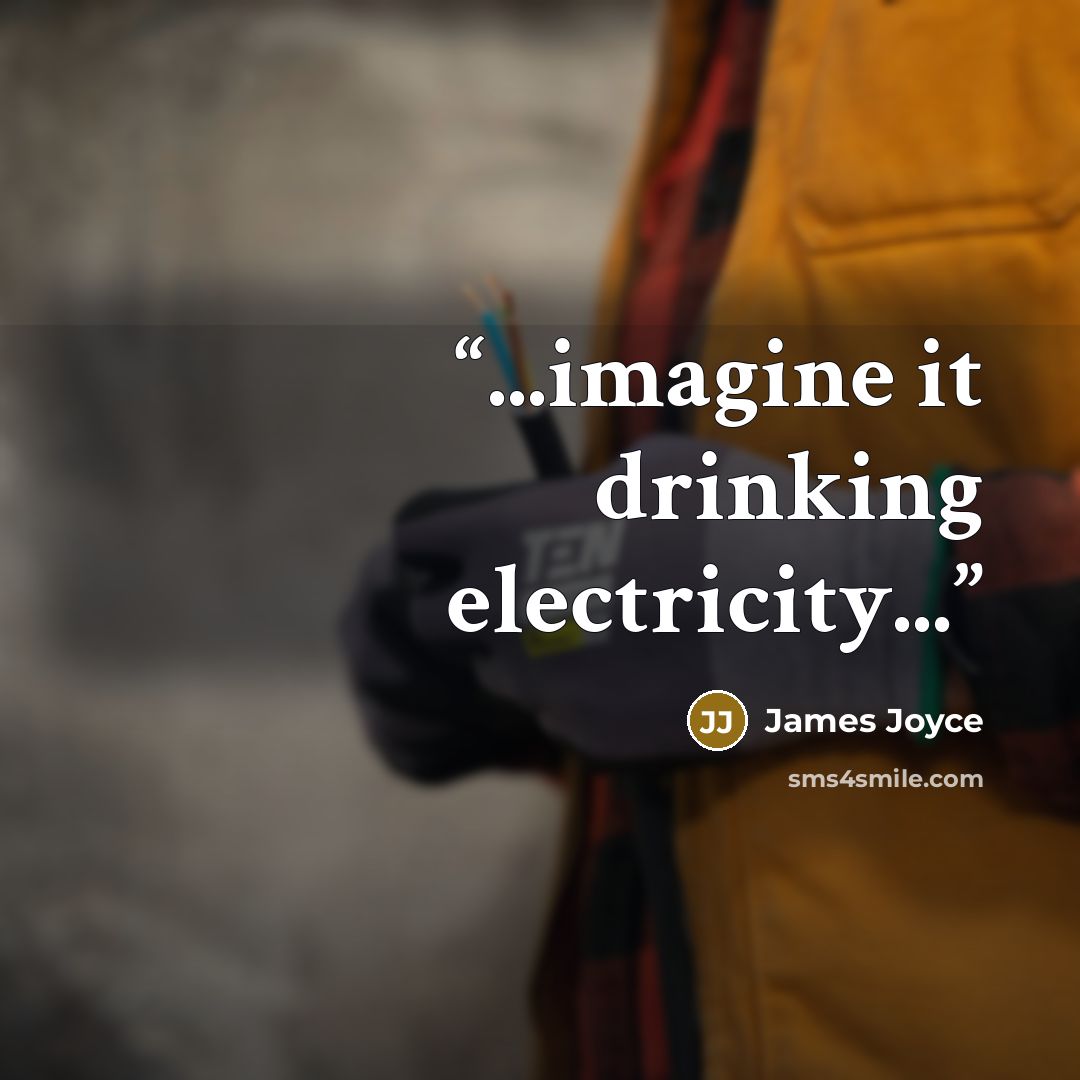 “...imagine it drinking electricity...” quote by James Joyce