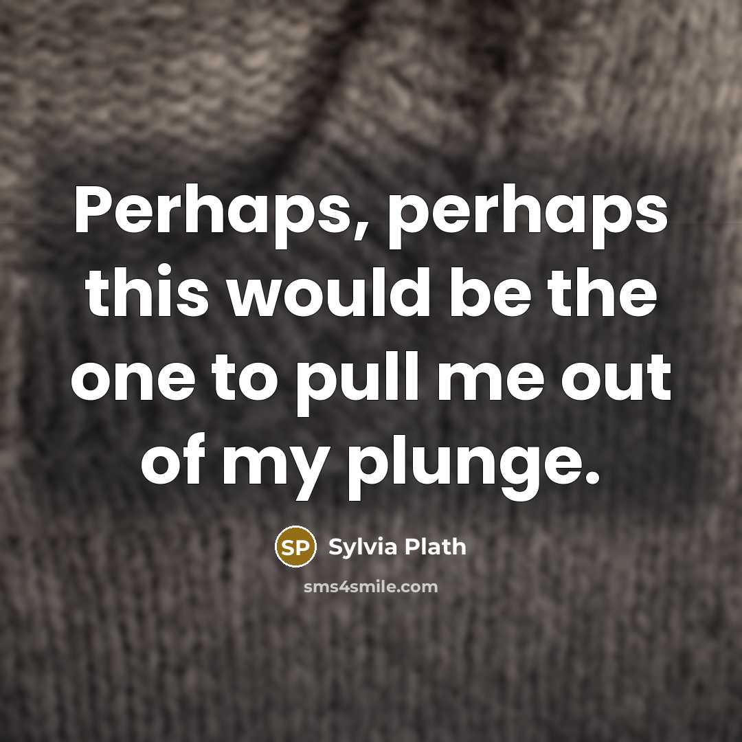 “Perhaps, perhaps this would be the one to pull me out of my plunge.” quote by Sylvia Plath