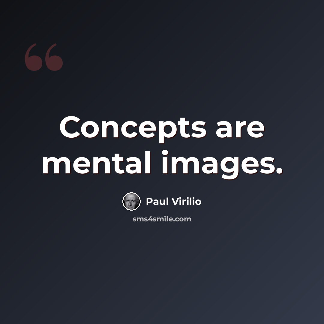 “Concepts are mental images.” quote by Paul Virilio