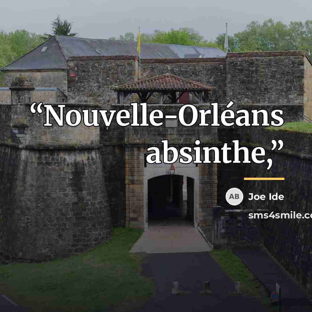 “Nouvelle-Orléans absinthe,” quote by Joe Ide