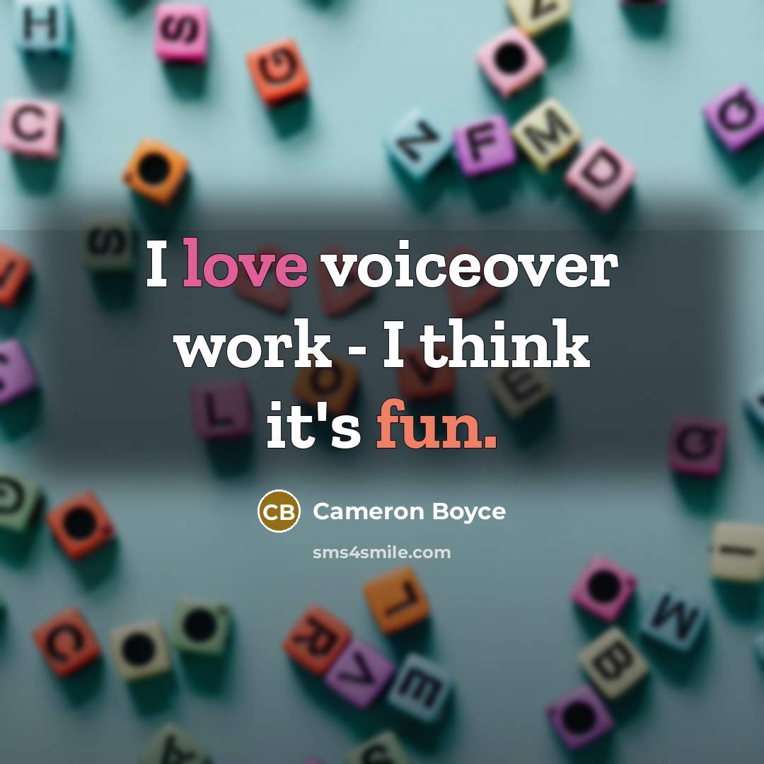 “I love voiceover work - I think it's fun.” quote by Cameron Boyce