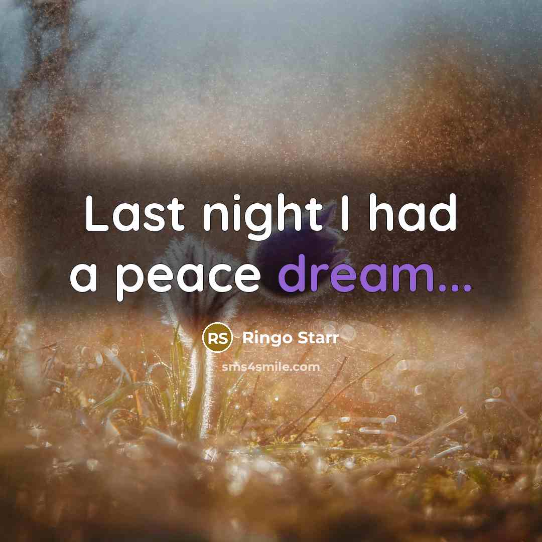 “Last night I had a peace dream...” quote by Ringo Starr