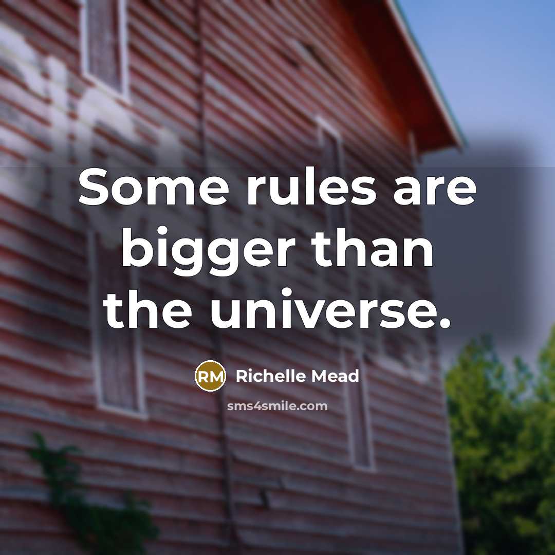“Some rules are bigger than the universe.” quote by Richelle Mead