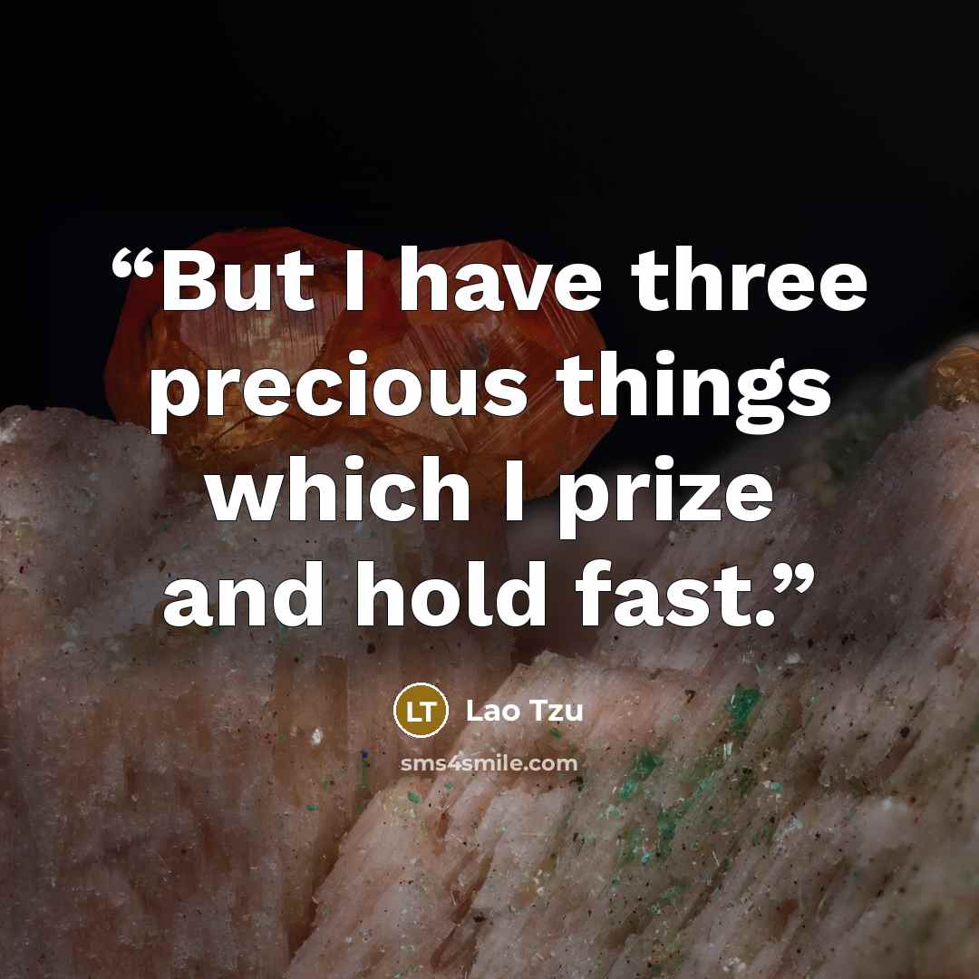 “But I have three precious things which I prize and hold fast.” quote by Lao Tzu