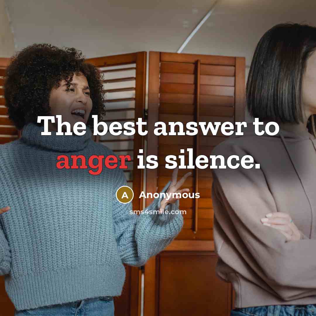 “The best answer to anger is silence.” quote by Anonymous