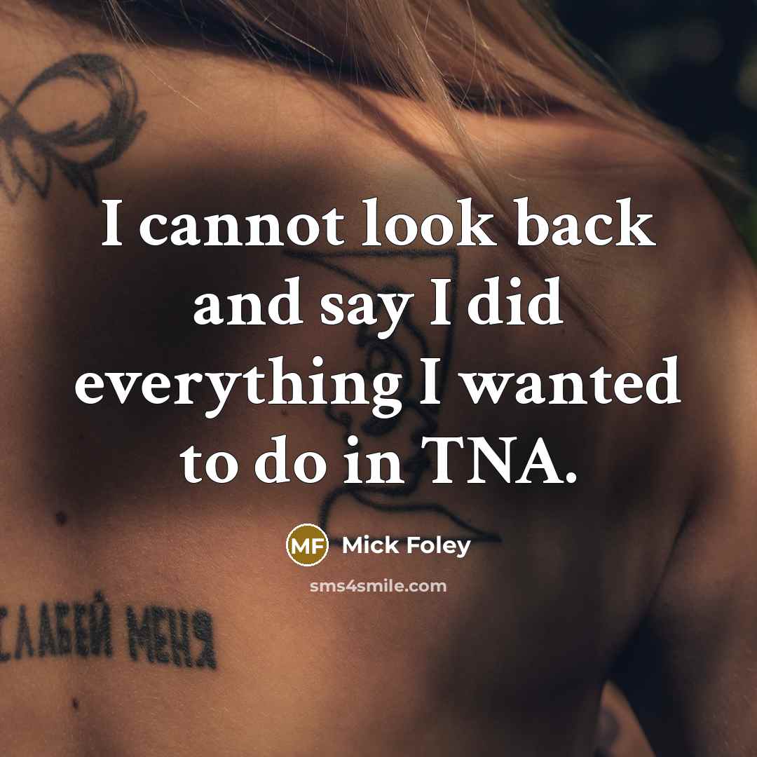 “I cannot look back and say I did everything I wanted to do in TNA.” quote by Mick Foley