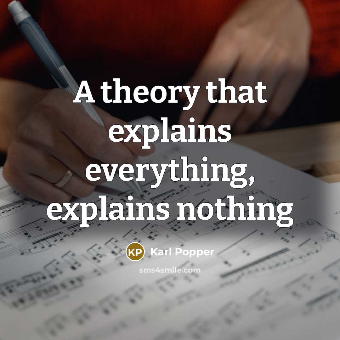 “A theory that explains everything, explains nothing” quote by Karl Popper