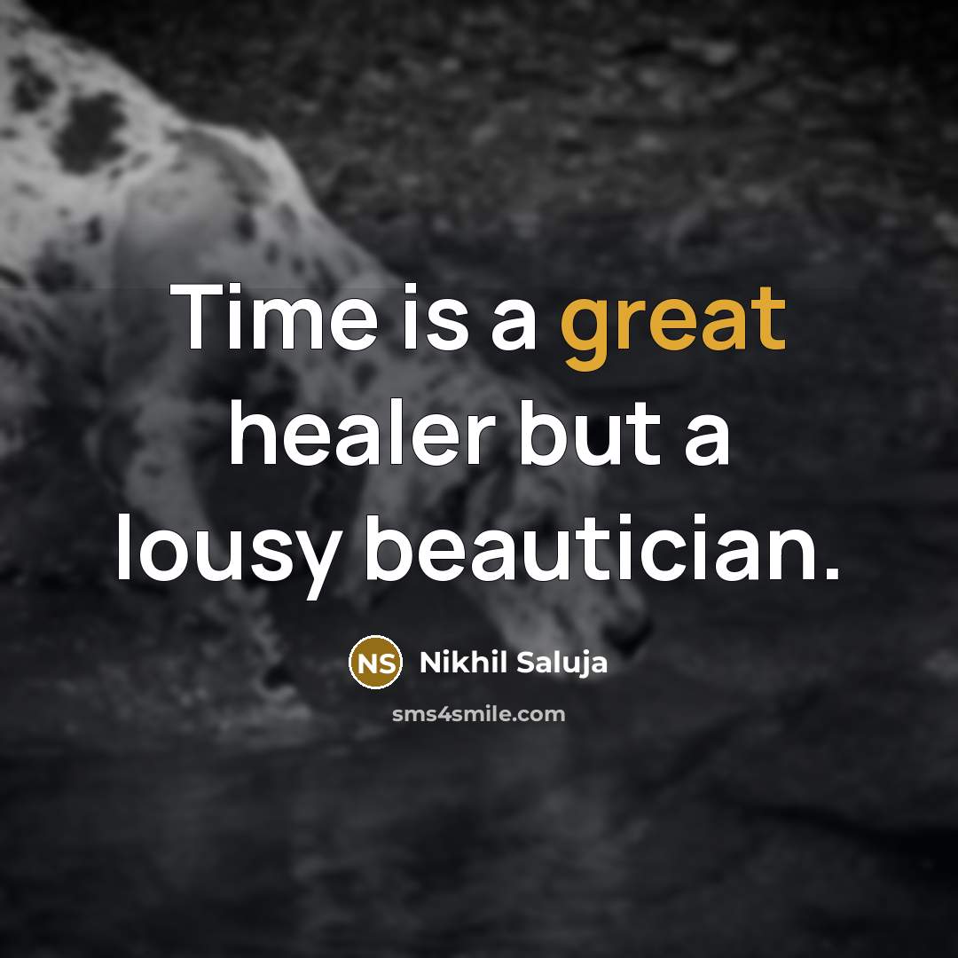 “Time is a great healer but a lousy beautician.” quote by Nikhil Saluja