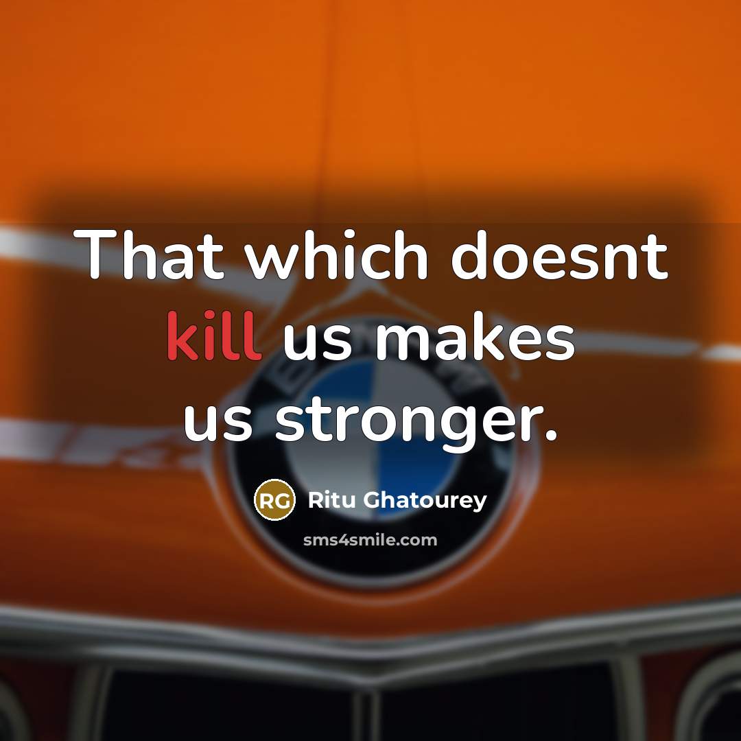 “That which doesnt kill us makes us stronger.” quote by Ritu Ghatourey
