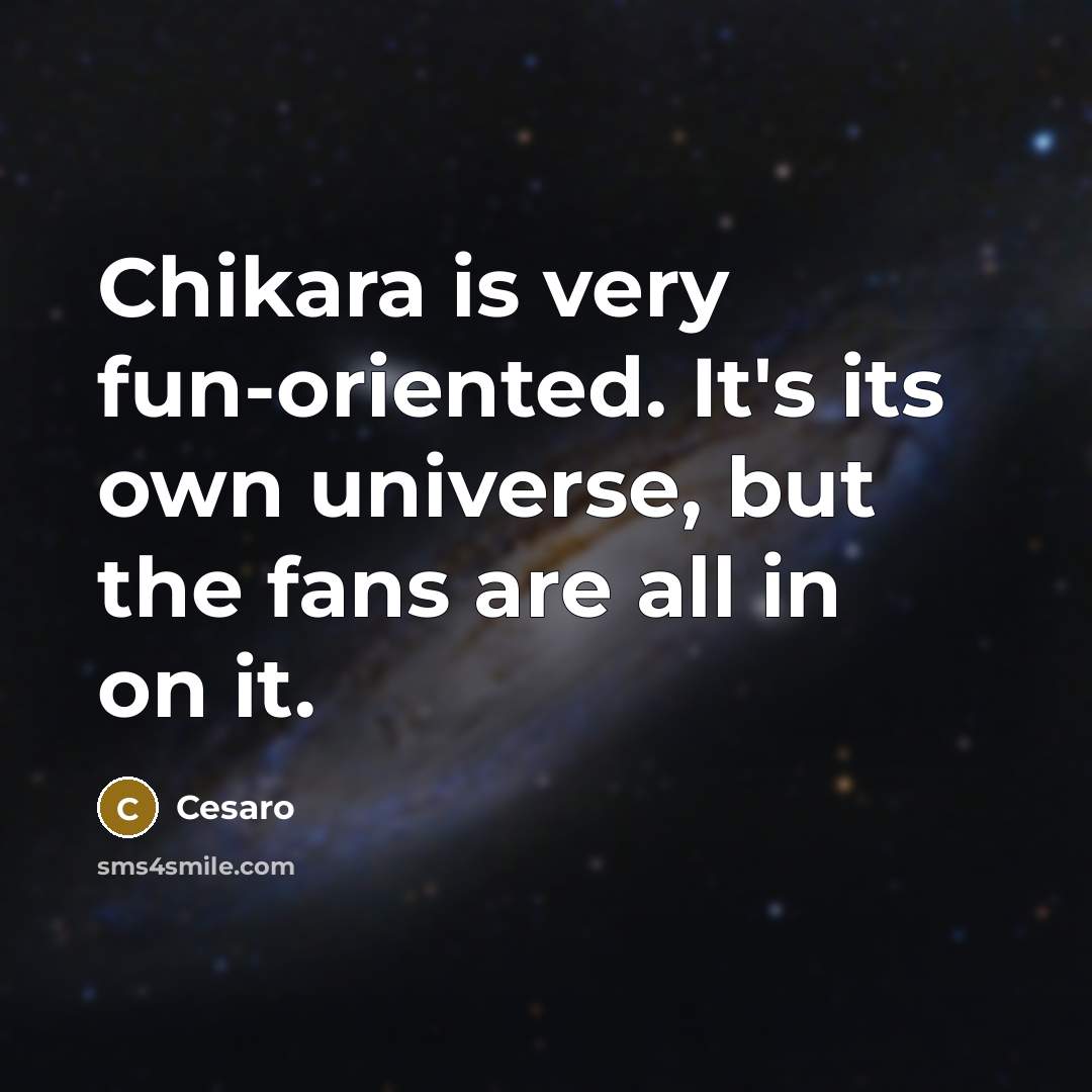 “Chikara is very fun-oriented. It's its own universe, but the fans are all in on it.” quote by Cesaro